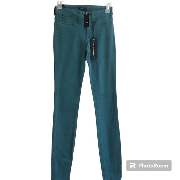 bebe Denim - BEBE Green Kinny Jeans